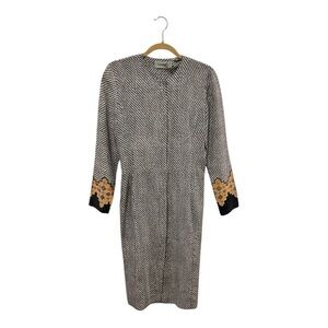 VTG Adrianna Papell Geometric Pattern Silk
Button Up Dress Midi Size 6